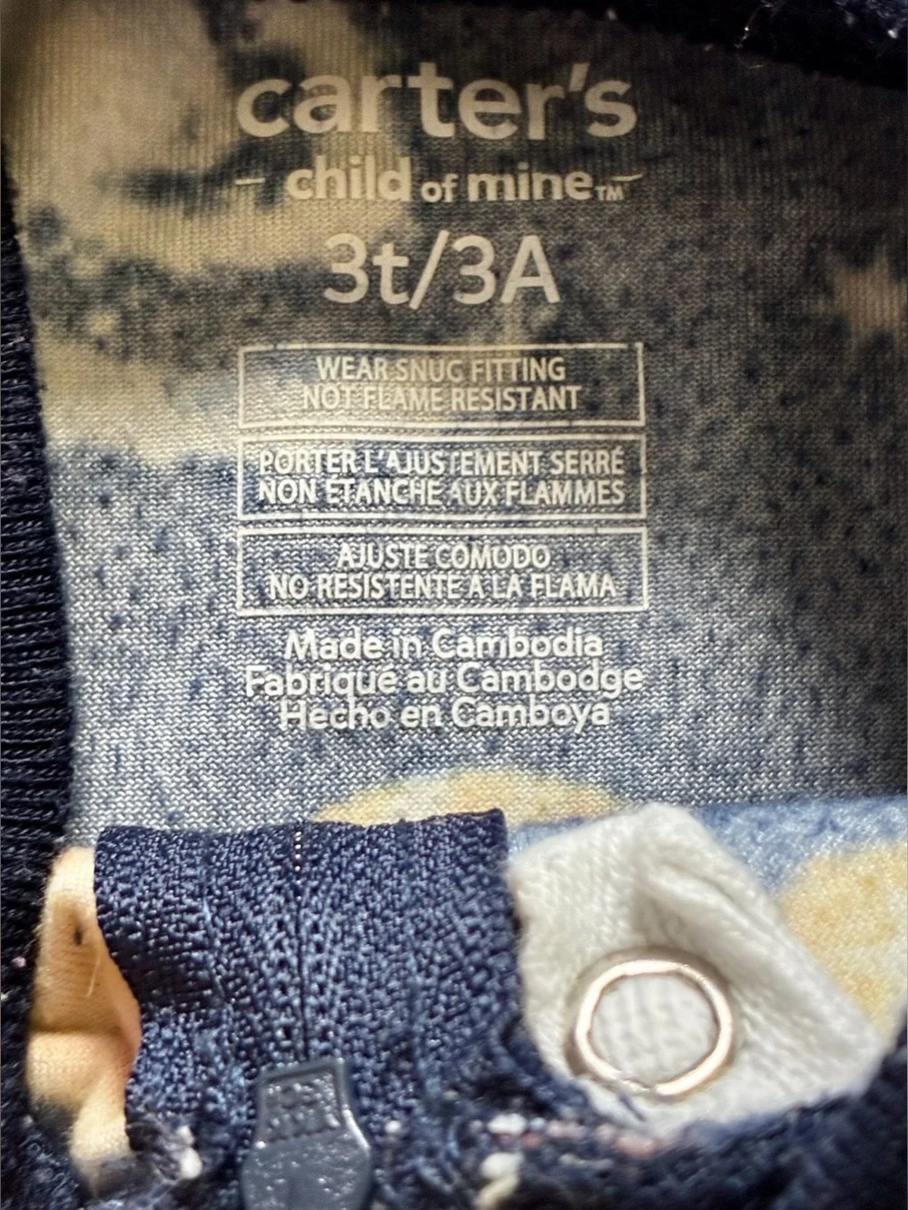 Carter's Navy Space Planet Footed One-Piece Pajamas